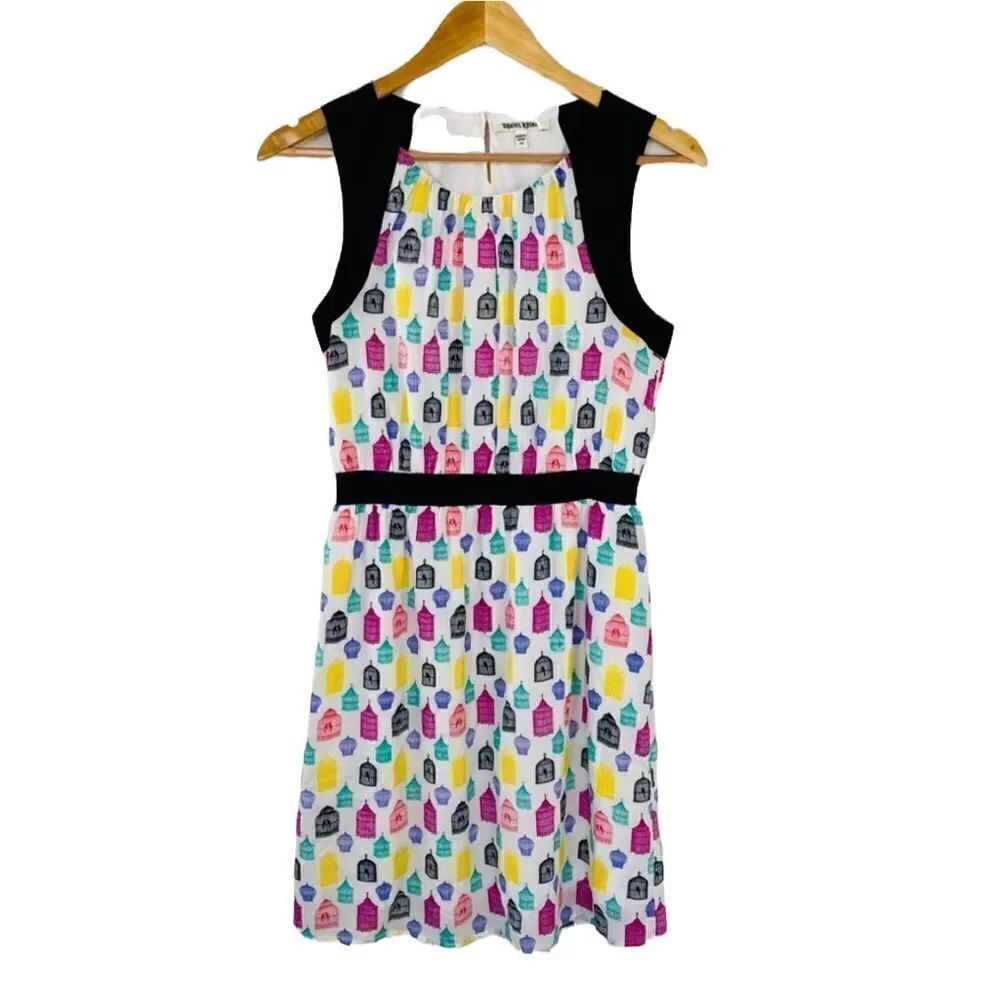 Daniel Rainn multicolored birdcage dress size xs